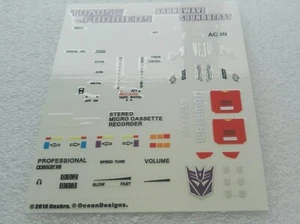 Juego de calcomanías de etiqueta de onda de sonido Transformers MP-13 MP-13B - Imagen 1 de 7
