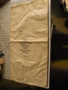 Philadelphia National Bank PENNSYLVANIA CANVAS CLOTH MONEYBAG 28" #7  2250 - Picture 1 of 2