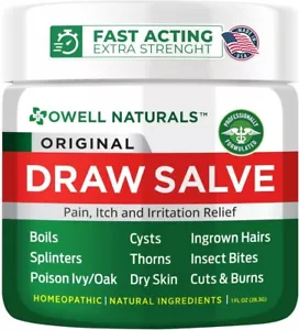 OWELL Naturals Drawing Salve Ointment 1Oz, Ingrown Hair Boil, Splinter Remover, - Picture 1 of 7