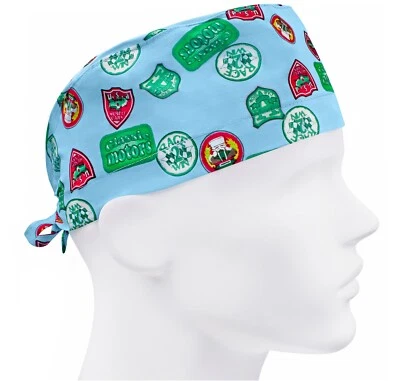 Scrub caps for men, scrub hats, surgical hat, nurse cap, labels sky blue - Image 1 of 3