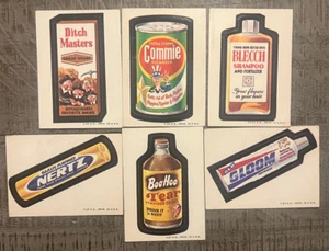 1973 Topps Wacky Packages 2nd Series espalda blanca lote de 6 Commie Ditch BooHoo Ner - Imagen 1 de 2