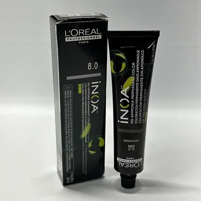 L'Oreal Professionnel 8.0 8NN Color Crema Permanente 1.7 OZ Rubio Claro Natural Foto 1 de 2