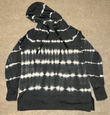 Sudadera con Capucha Green Tea Tie Dye Para Mujer L Gris Blanco City Lights Informal Deporte Foto 1 de 4