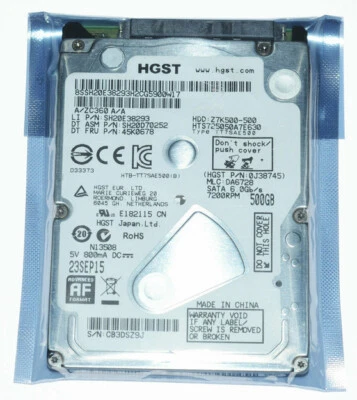 703267-001 Hitachi HTS725050A7E630 500GB 7200RPM 6.0GB/S 2.5 inch Hard Drive - Image 1 of 4
