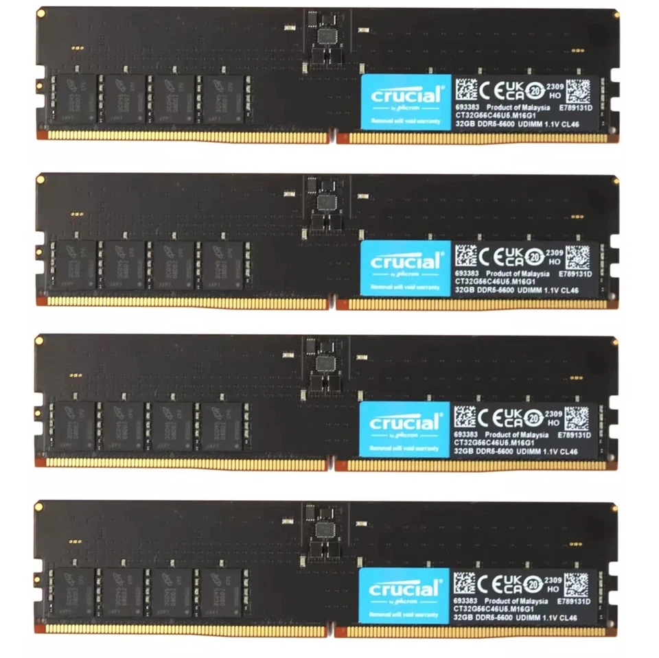 Crucial 32GB DDR5 5600MHz PC5-44800 Desktop UDIMM Memory Ram CT32G56C46U5