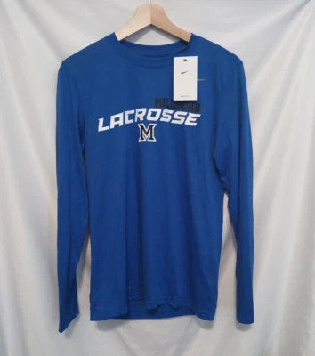 Camiseta Nike Millburn Lacrosse 727980-493 Hombres Pequeña Azul Crew Transparente Foto 1 de 4