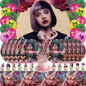 Juego de suministros de fiesta Melanie Martinez platos globos pancarta adornos para pasteles - Imagen 1 de 8