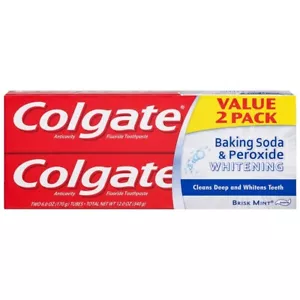Colgate Fluoride Toothpaste Baking Soda&Peroxide Whitening Toothpaste 6oz 6 Pack - Picture 1 of 2
