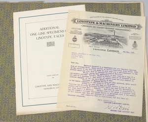TYPOGRAPHY 1926 Linotype BODONI Series specimen catalogue with inserts ephemera - Picture 1 of 10