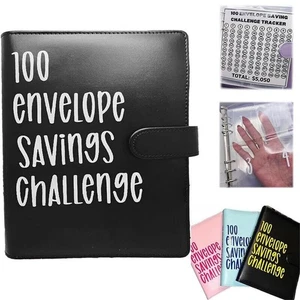 100 Envelope Challenge Binder - Fun Savings Book with Cash Envelopes - Picture 1 of 7