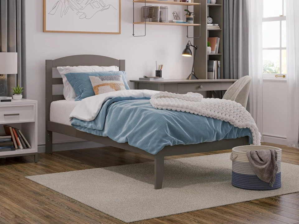 Cama con plataforma doble Warren, gris Foto 1 de 4