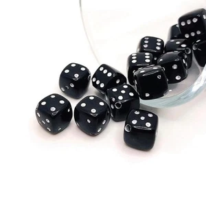 Black Dice Gambler 3D Beads, 9x9mm - US Seller - Picture 1 of 4