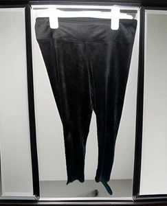 Cuddl Duds Double Plush Velour Pull On Leggings Medium Black Modern Pants - Picture 1 of 6