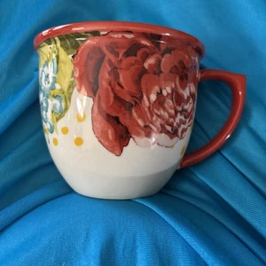 The Pioneer Woman Blossom Jubilee 16-Ounce Coffee Mug White Red Floral Set Of 2 - Picture 1 of 2
