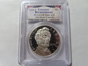 Q62 US 2009-P "Lincoln Bicentennial" SILVER Dollar PCGS PR-70DCAM - Picture 1 of 2