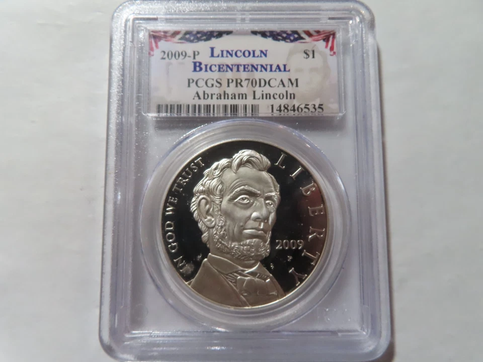 Q62 US 2009-P "Lincoln Bicentennial" SILVER Dollar PCGS PR-70DCAM - Image 1 of 2