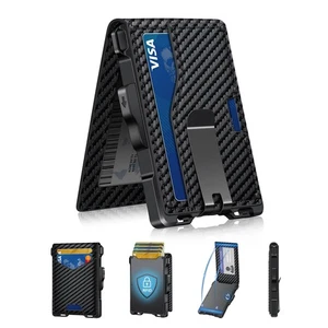 Cartera para Hombre, Cartera Minimalista Delgada para Hombre con Clip para Dinero, Bloqueo RFID Pequeña... - Imagen 1 de 7
