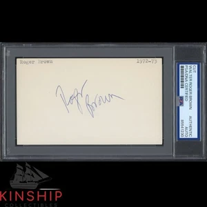 Roger Brown signed 3x5 Index Card PSA DNA Slab Basketball HOF ABA Auto C5202 - Picture 1 of 1