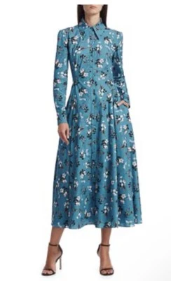 Erdem Josianne Daffodil Ditsy Print Midi Shirt Dress US Size 10 $1,550.00 - Image 1 of 4