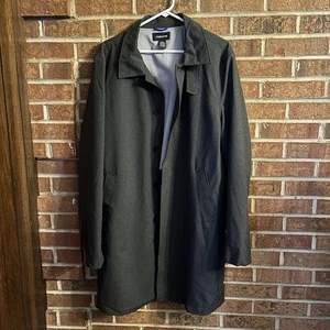 Claiborne Herren durchgehender Frontknopf Trenchcoat grau XL - Bild 1 von 11