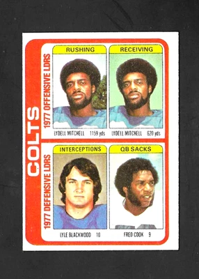 1978 TOPPS SET-BREAK # 502 BALTIMORE COLTS TEAM CHECKLIST LYDELL MITCHELL EX - Image 1 of 2