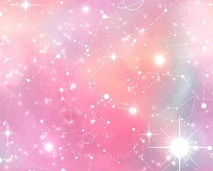 100% Cotton Fabric Little Johnny - Pink Galaxy Cotton - Picture 1 of 1