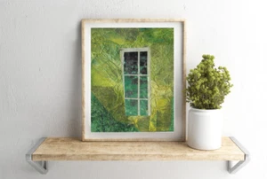 Green Nature Collage Artwork Home Decor Art 8x10 by AdrianaRabyArt Trees - Picture 1 of 2
