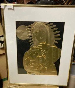 gold 3 d  metal frame ~ 16." x 20." - Picture 1 of 2