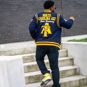 Men's North Caroline A & T Aggie Born Pride Varsity wool Bomber Jacket - Picture 1 of 8