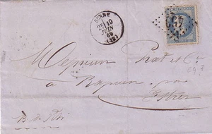 BOUCHES DU RHONE - BERRE - EMPIRE NR. 29 - GESTEMPELT GC453 - 19-6-1869 - BEWERTUNG 30 - Bild 1 von 1