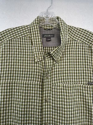 Camisa de hombre Eddie Bauer manga corta con botones, talla TXL, ligera, verde Foto 1 de 4