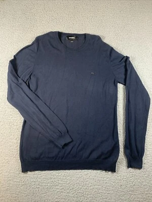 Diesel Crewneck Sweater Men’s XL Blue Cotton Blend Made In Italy READ - Image 1 of 4