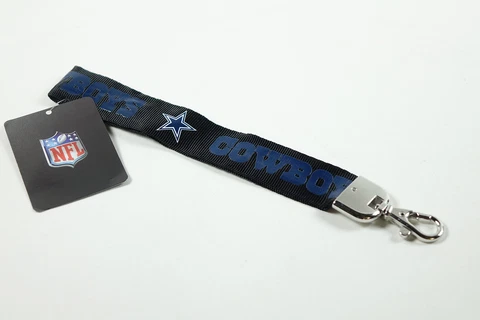 NFL Dallas Cowboys Black Wristlet Lanyard with Clip for Keychains, Keys, Etc Cover
