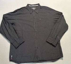 Quicksilver Shirt Men's Black Button Up Long Sleeve Back Graphic XL Vintage - Picture 1 of 11