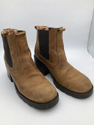 Brown Leather Boots - Mid-Calf - Women’s Size 8 - Nine West - Chunky Heel  - Image 1 of 4