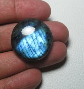Blue Labradorite Cabochon Round Gemstone 47.60 Cts. Flat Back Cabochon E 8978 - Picture 1 of 4