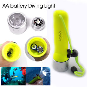 LED Diving Flashlight Waterproof powerful Torch Underwater AA Flash Light Lamp