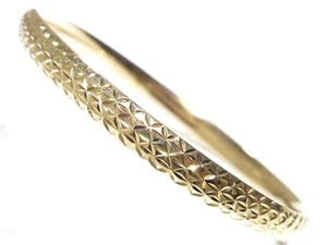 Brazalete Único Plata Oro Amarillo .925 Oro Amarillo Sumergido Corte Diamante Estilo 8,2 g - Imagen 1 de 4