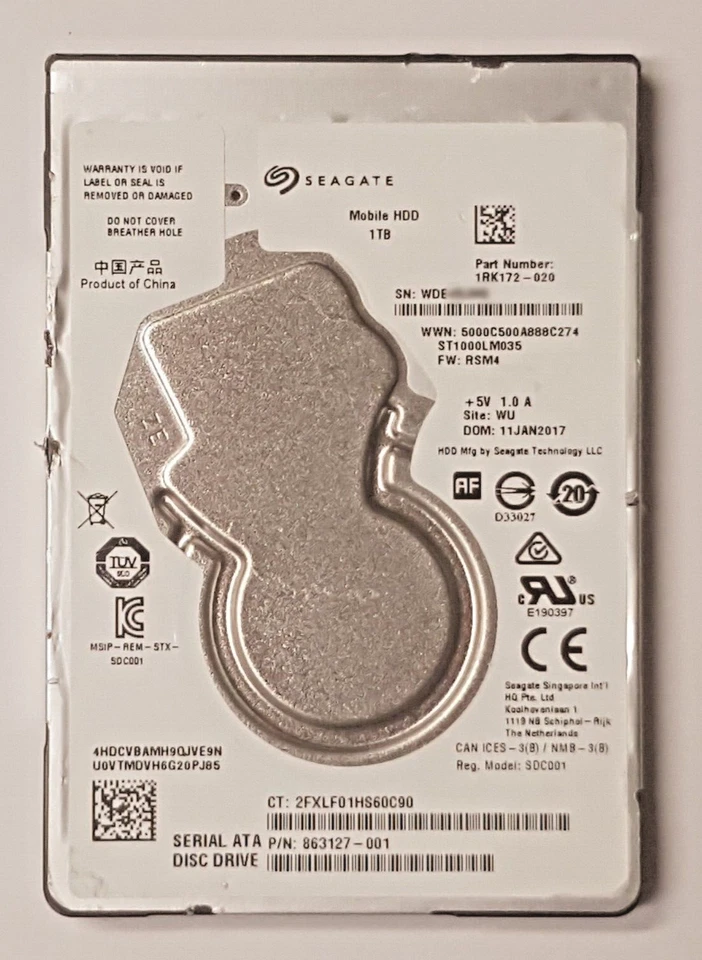 1 TB SATA Seagate Mobile HDD ST1000LM035 5400rpm 128MB 2,5 " Internal Hard Drive - Image 1 of 1