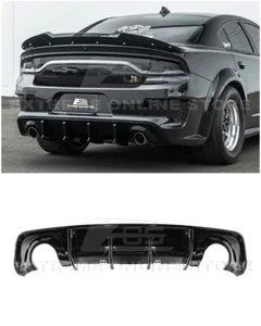 For 20-Up Charger Widebody | SRT Track GLOSSY BLACK Rear Bumper Diffuser Valance - Bild 1 von 23