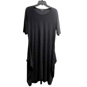 Bryn Walker Nailon Midi Vestido Cuello Redondo Dobladillo Volante Tela Italiana - Talla L - Imagen 1 de 4