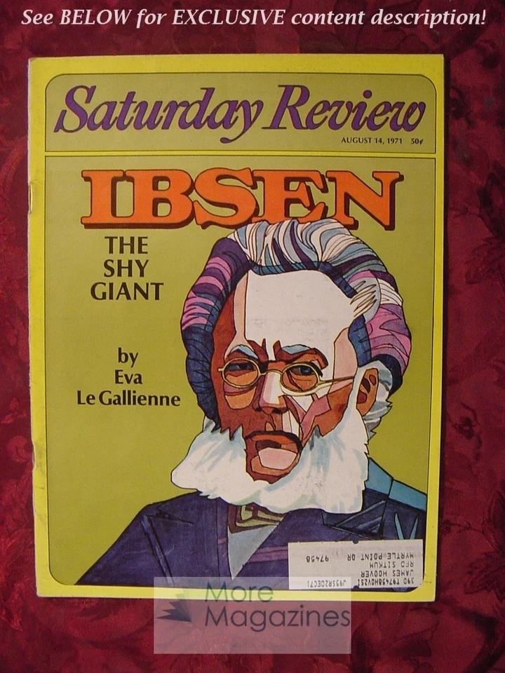 Saturday Review August 14 1971 IBSEN EVA LE GALLIENNE HARRY SCHWARTZ - Image 1 of 1