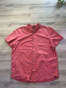 Camicia uomo The North Face marrone rosso blu cupola manica corta con bottoni taglia XXL - Foto 1 di 12