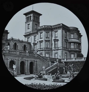 Magic Lantern Slide Photo Isle Of Wight Osborne House From Lower Terrace - Picture 1 of 3