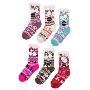 Snoozies  Pom Pom cozy & Warm Sherpa Lined slippers socks Colour Various New - Picture 1 of 4