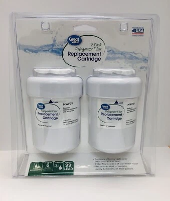 2-Pack great value GV2PkMWF REFRIGERATOR FILTER Replacement cartridge  - Image 1 of 2