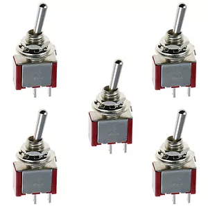 5 x On/Off Mini Miniature Toggle Switch Car Dash Dashboard SPST - Picture 1 of 1