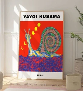 Yayoi Kusama Snail Abstract Colourful Print, Modern Contemporary Home Art Decor - Picture 1 of 5