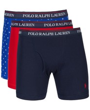Polo Ralph Lauren Boxer Briefs Mens Underwear 3 Pack Gray Black Navy S M L XL