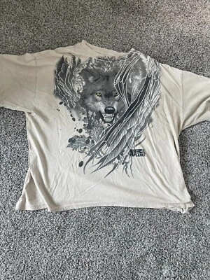 Camiseta Animal Planet Big Wolf Print Crema Hombre XL Foto 1 de 2